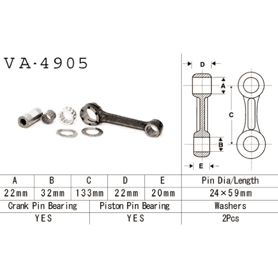 Vesrah connecting rod kit VA-4905 Kawasaki Jet Ski JB 650, JF 650, JL 650, JS 650 Vesrah connecting rod kit VA-4905 Kawasaki Jet Ski JB 650, JF 650, JL 650, JS 650